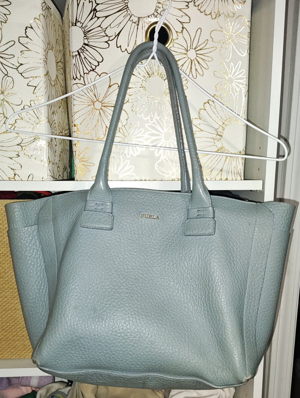 Furla Capriccio M Tote Bag Leather Blue